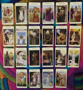 the 22 major arcana tarot cards, from the mythic tarot